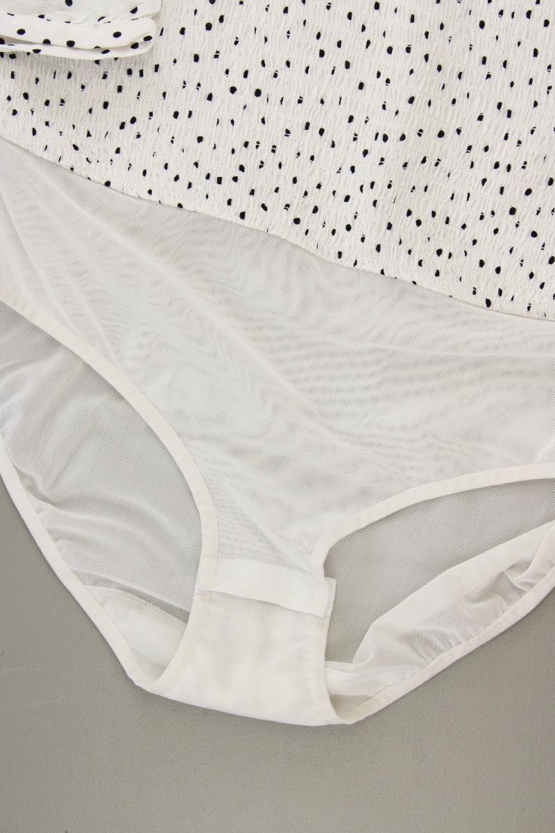 Madeleine Regular Bluse Gr. 40 gepunktet 3/4 Ärmel weiß