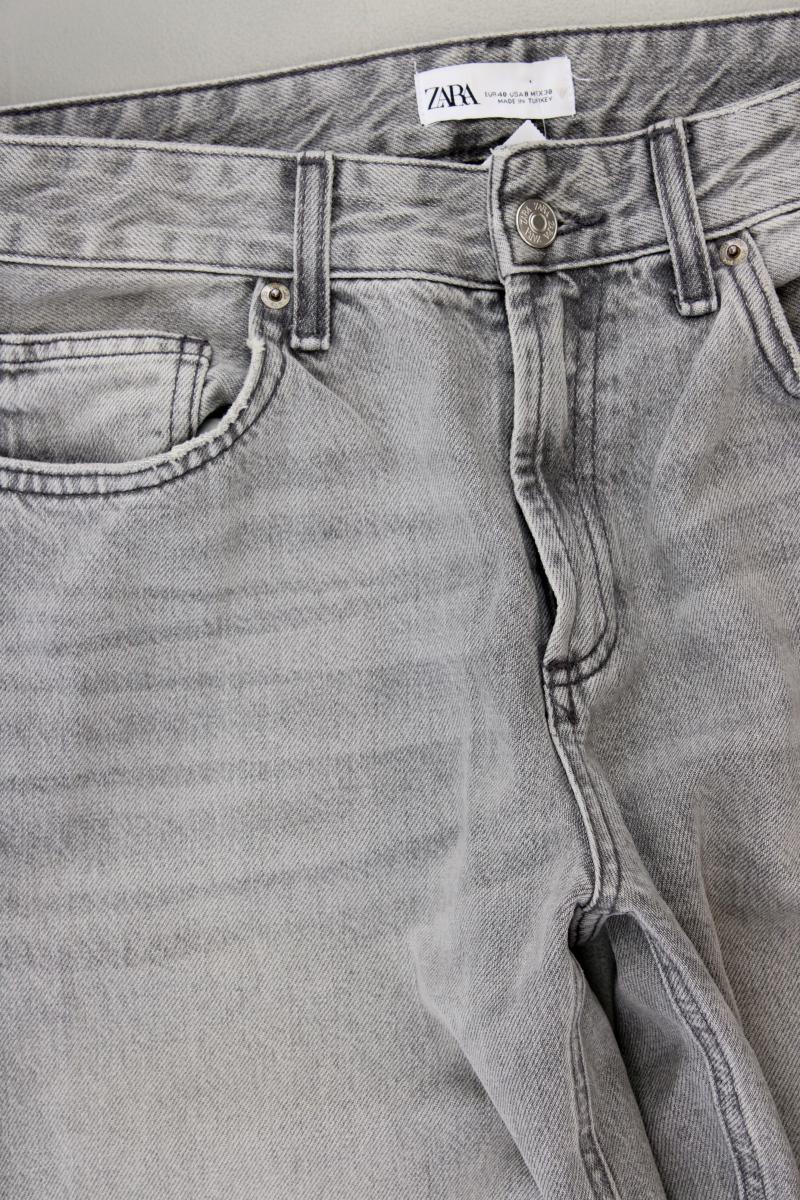 Zara Regular Jeans Gr. 40 grau aus Baumwolle