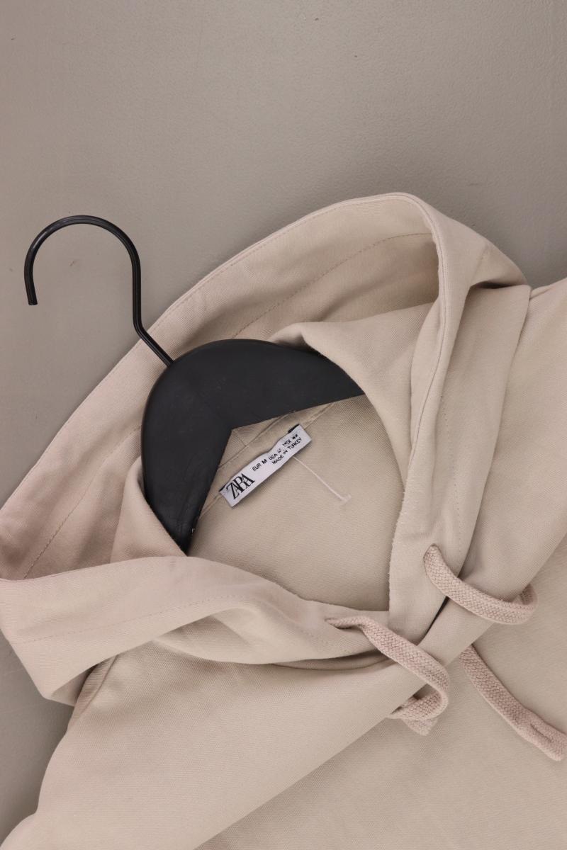 Zara Kapuzenshirt für Herren Gr. M Kurzarm creme aus Polyester