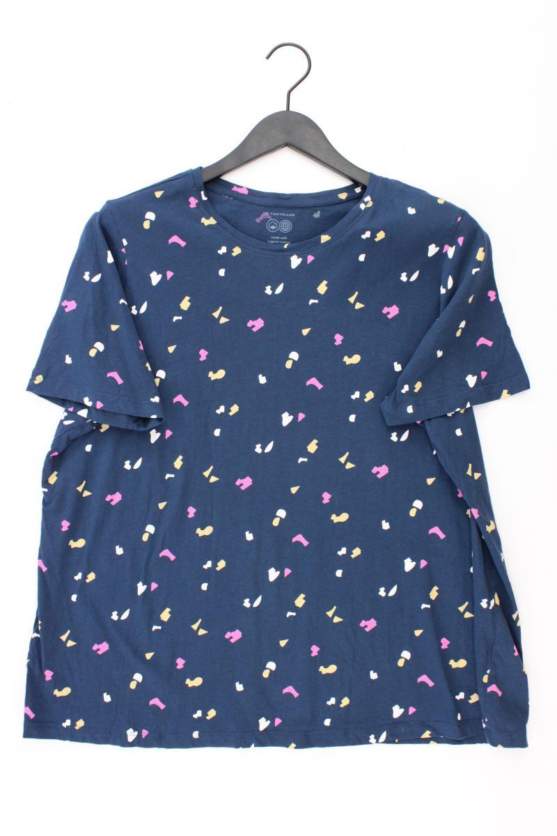 Tom Tailor Printshirt Gr. 48 Kurzarm blau aus Baumwolle