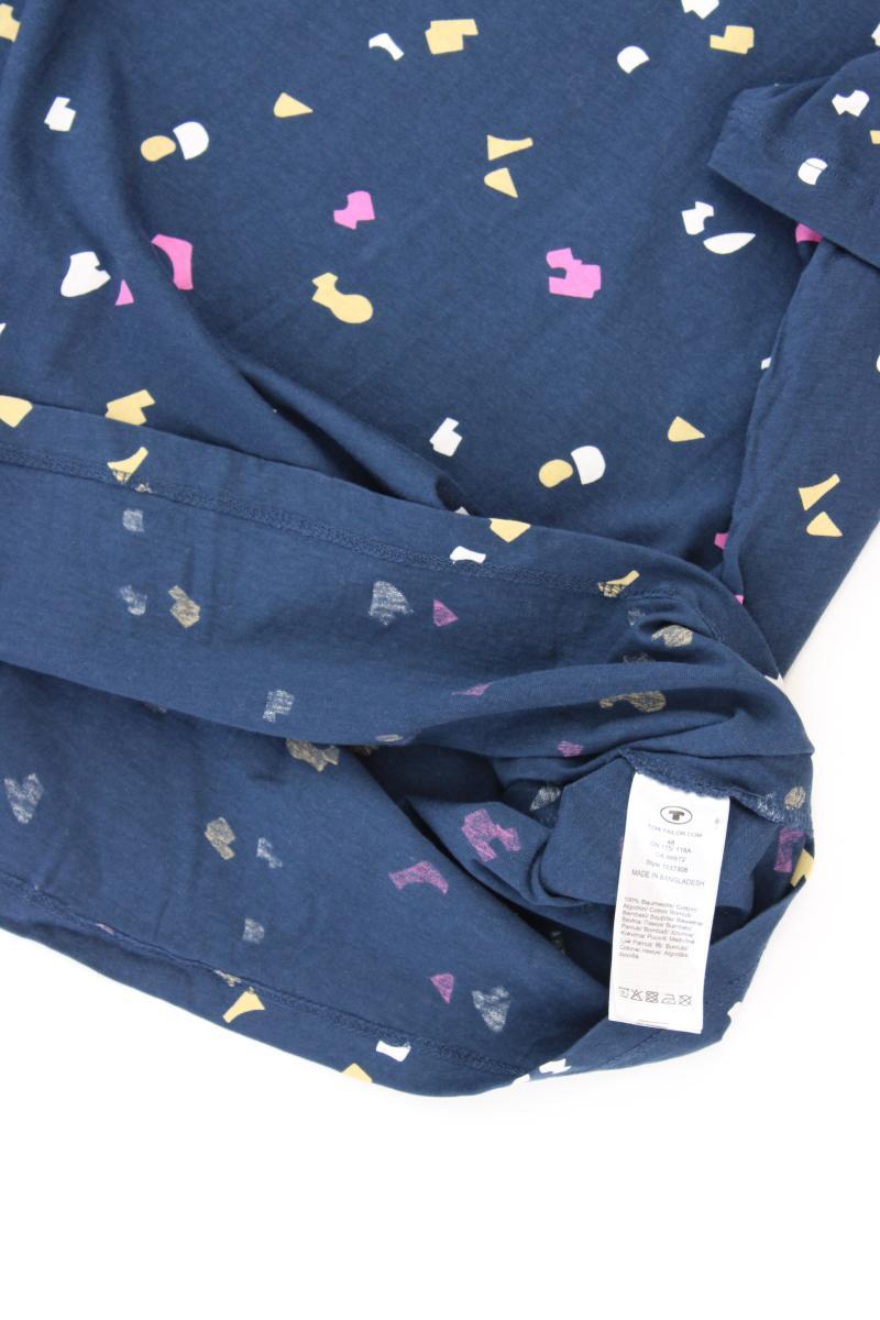 Tom Tailor Printshirt Gr. 48 Kurzarm blau aus Baumwolle