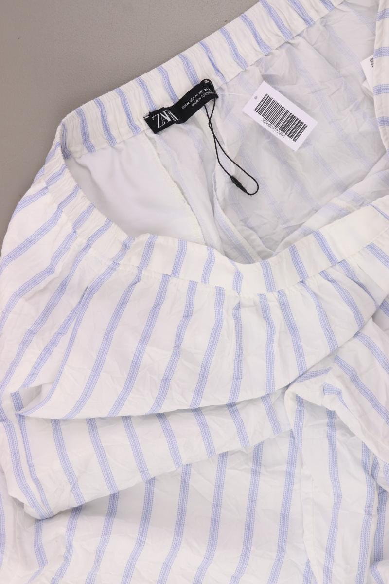 Zara Stoffhose Gr. M gestreift weiß aus Polyester