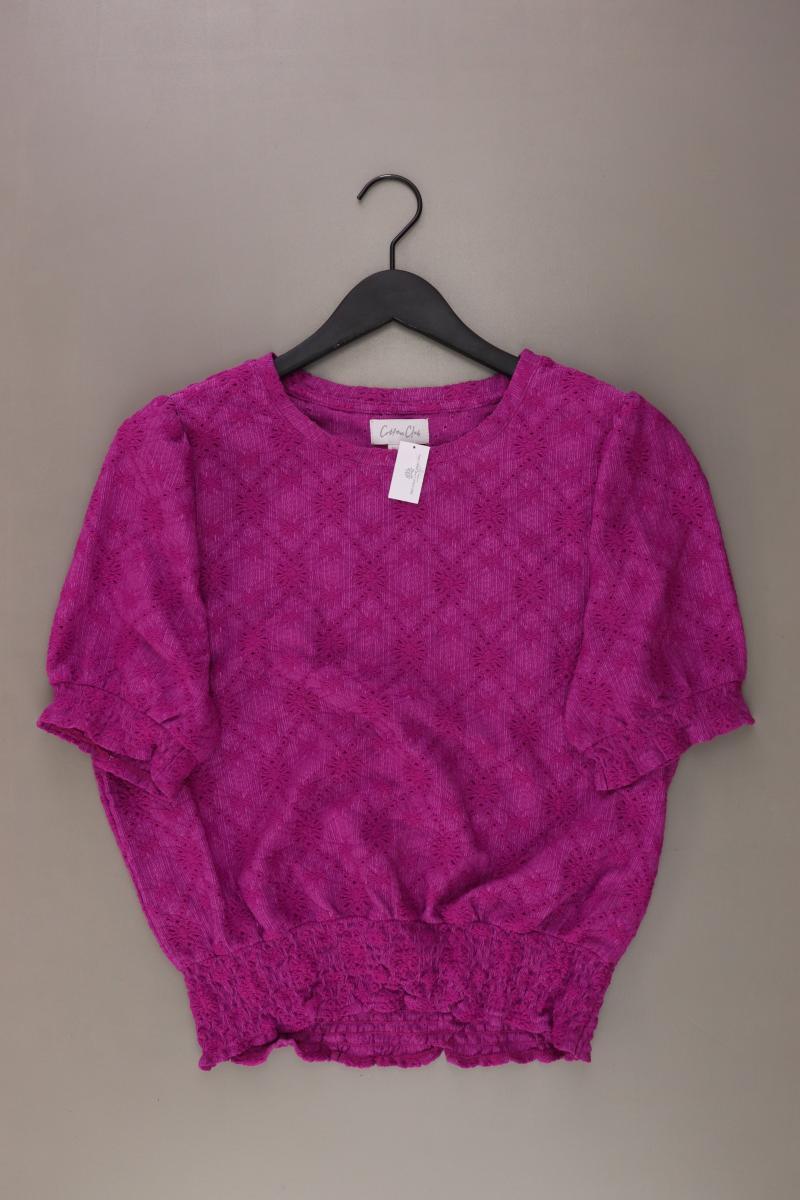 Cottonclub Kurzarmbluse Gr. XL mit Blumenmuster pink aus Baumwolle