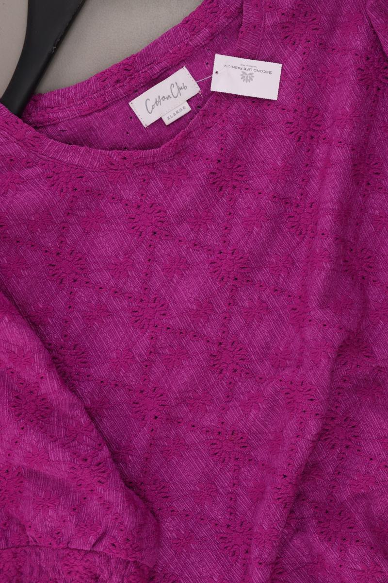 Cottonclub Kurzarmbluse Gr. XL mit Blumenmuster pink aus Baumwolle