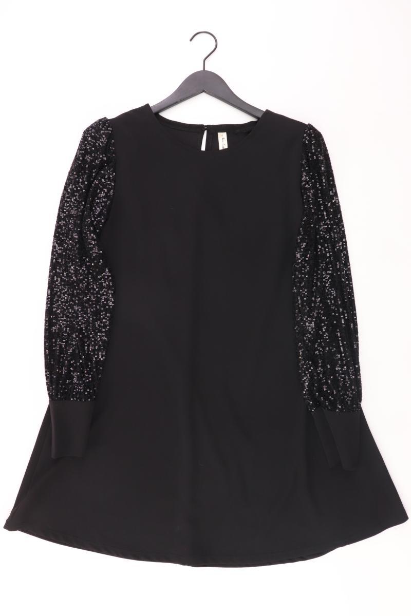 Abendkleid Gr. 40 Langarm mit Pailletten schwarz aus Polyester