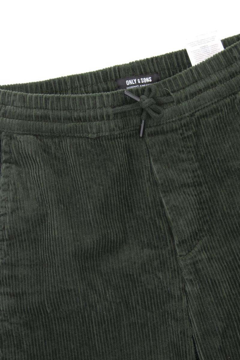 ONLY & SONS Cord Stretchhose für Herren Gr. S olivgrün aus Baumwolle