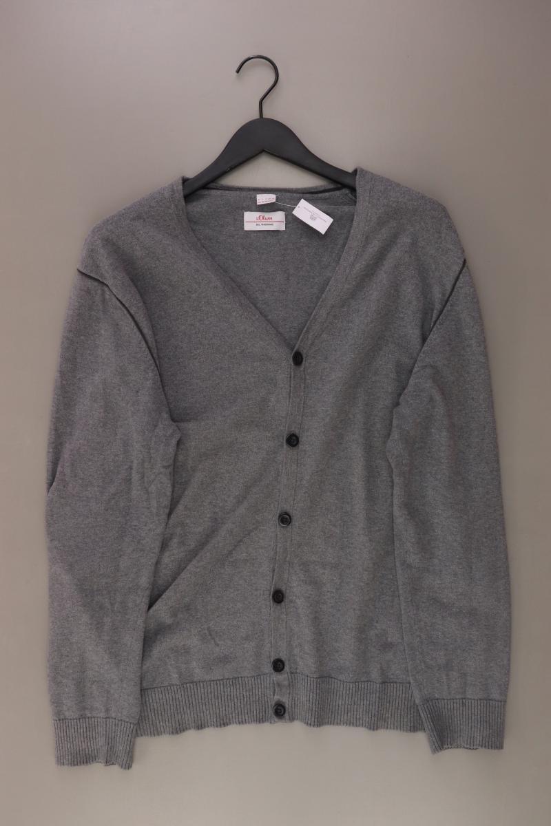 s.Oliver Strickjacke für Herren Gr. XXL Langarm grau aus Baumwolle