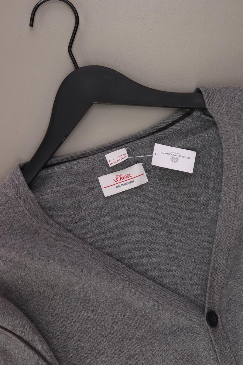 s.Oliver Strickjacke für Herren Gr. XXL Langarm grau aus Baumwolle