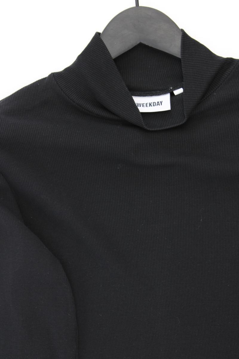 Weekday Longsleeve-Shirt Gr. XS Langarm schwarz aus Baumwolle