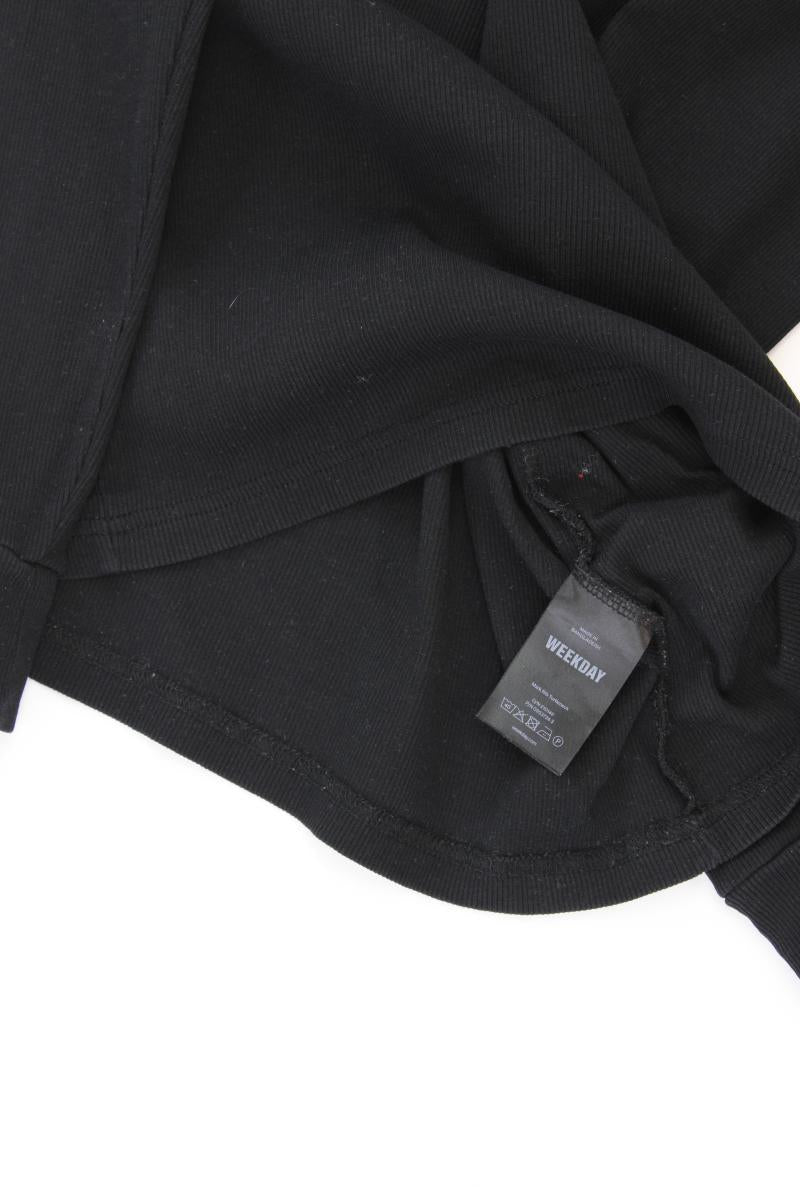 Weekday Longsleeve-Shirt Gr. XS Langarm schwarz aus Baumwolle