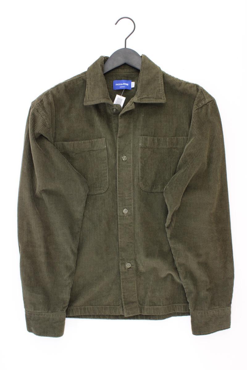 Jack & Jones Cordhemd für Herren Gr. S Langarm olivgrün aus Baumwolle