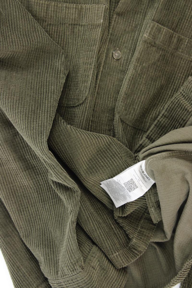 Jack & Jones Cordhemd für Herren Gr. S Langarm olivgrün aus Baumwolle