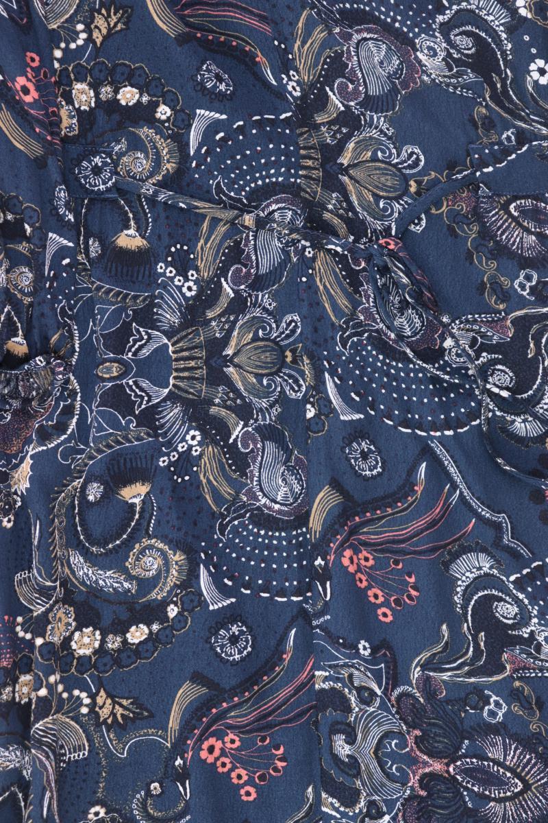 Tom Tailor Maxikleid Gr. 40 mit Blumenmuster 3/4 Ärmel blau aus Viskose