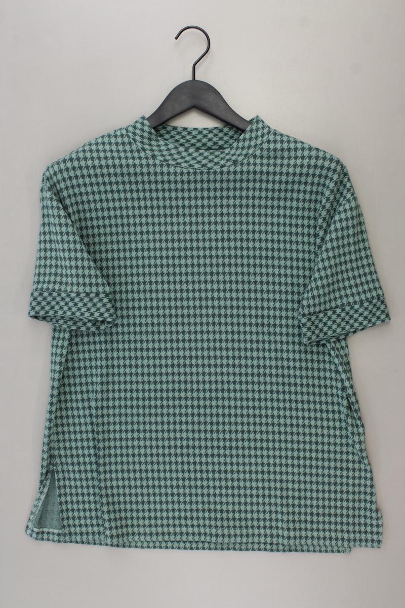 hessnatur T-Shirt Gr. 42 hahnentritt Kurzarm grün aus Baumwolle
