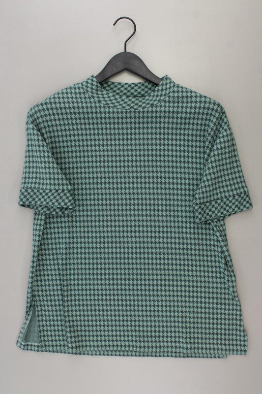 hessnatur T-Shirt Gr. 42 hahnentritt Kurzarm grün aus Baumwolle