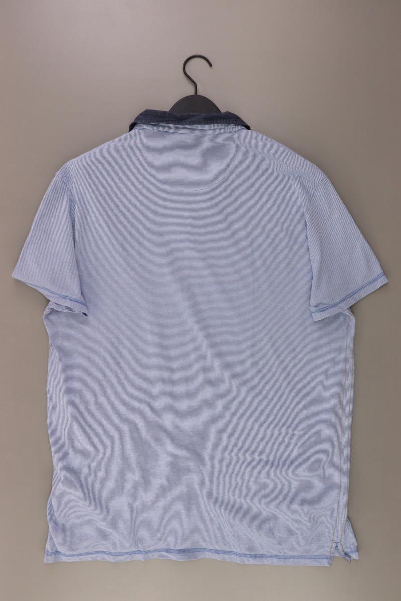 Tom Tailor Poloshirt für Herren Gr. XXL gestreift Kurzarm blau aus Baumwolle