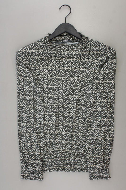Geisha Longsleeve-Shirt Gr. 36 geometrisches Muster Langarm grau aus Viskose