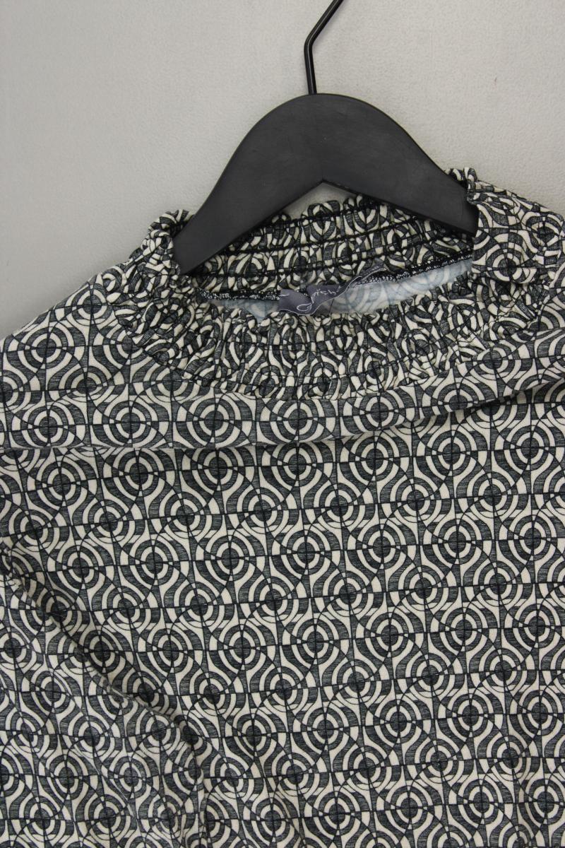 Geisha Longsleeve-Shirt Gr. 36 geometrisches Muster Langarm grau aus Viskose