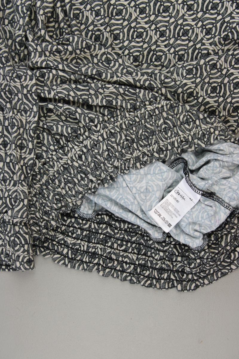 Geisha Longsleeve-Shirt Gr. 36 geometrisches Muster Langarm grau aus Viskose