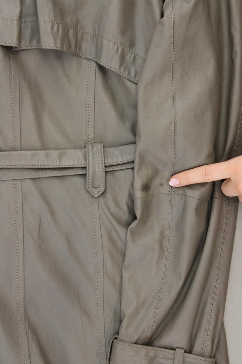 Elie Tahari Ledermantel Gr. XS mit Gürtel grau
