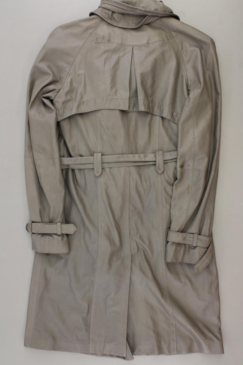 Elie Tahari Ledermantel Gr. XS mit Gürtel grau