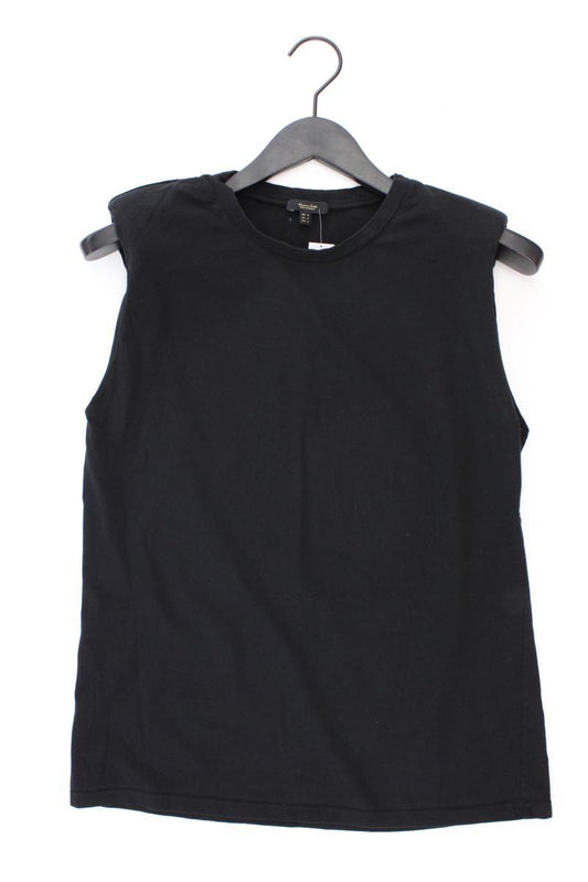 Massimo Dutti Top mit Schulterpolstern Gr. M schwarz aus Baumwolle