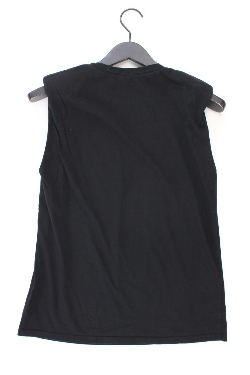 Massimo Dutti Top mit Schulterpolstern Gr. M schwarz aus Baumwolle