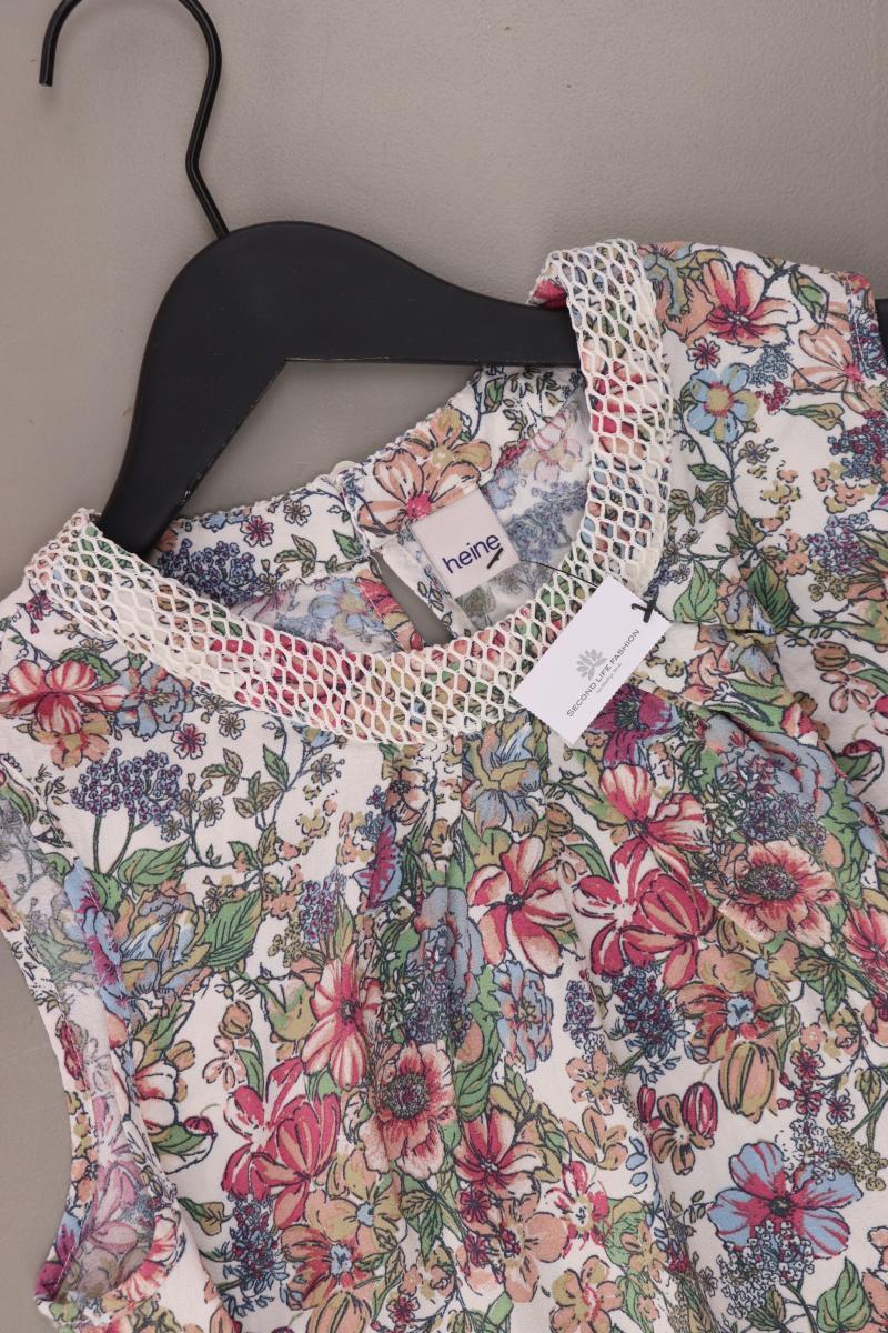 Heine Ärmellose Bluse Gr. 42 mit Blumenmuster mehrfarbig aus Viskose