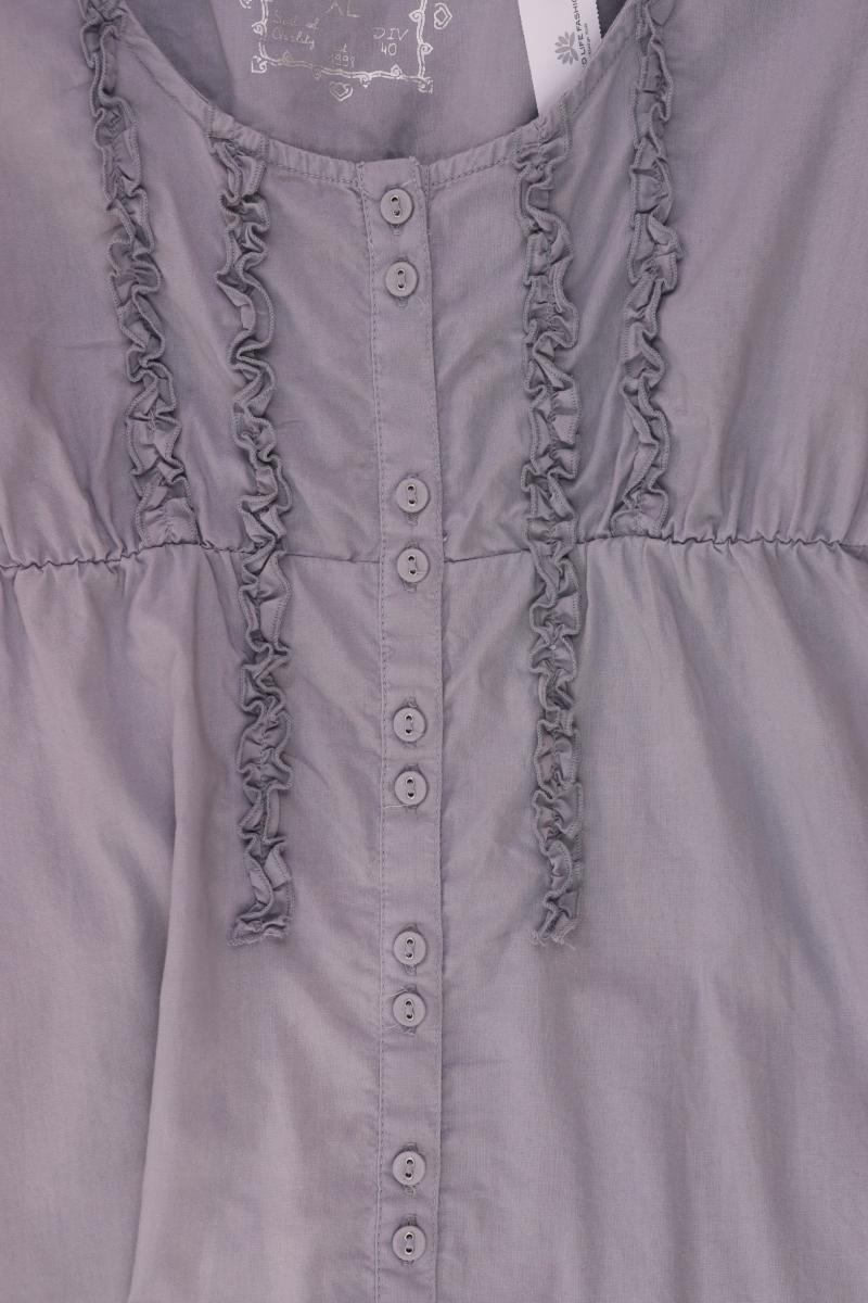 edc by Esprit Rüschenbluse Gr. XL Ärmellos grau aus Baumwolle