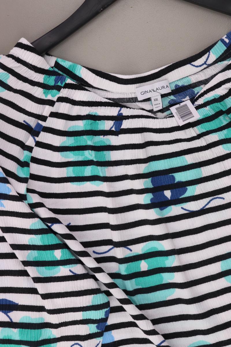 Gina Laura Oversize-Bluse Gr. XXL gestreift 3/4 Ärmel mehrfarbig aus Viskose