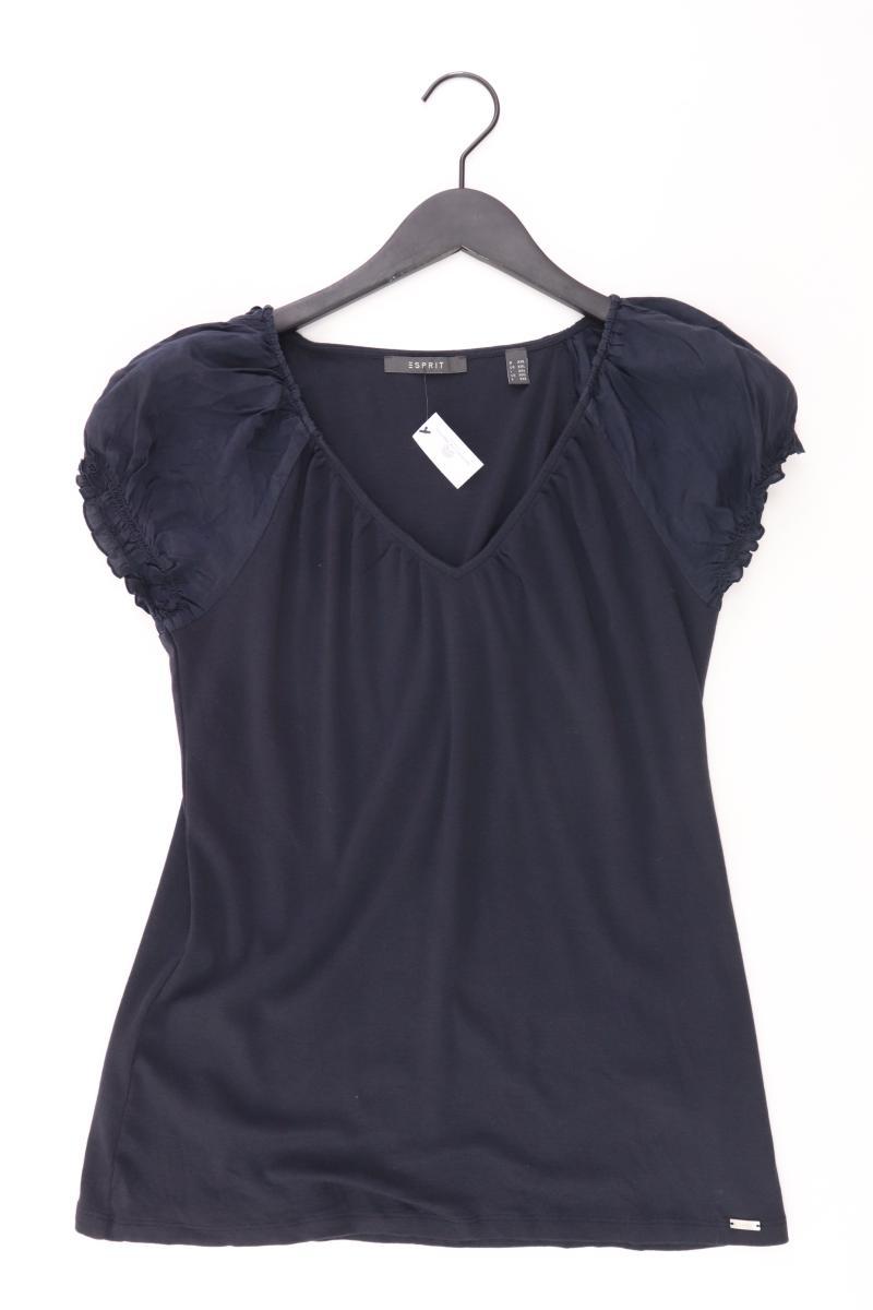 Esprit Shirt mit V-Ausschnitt Gr. XXL Kurzarm blau aus Baumwolle