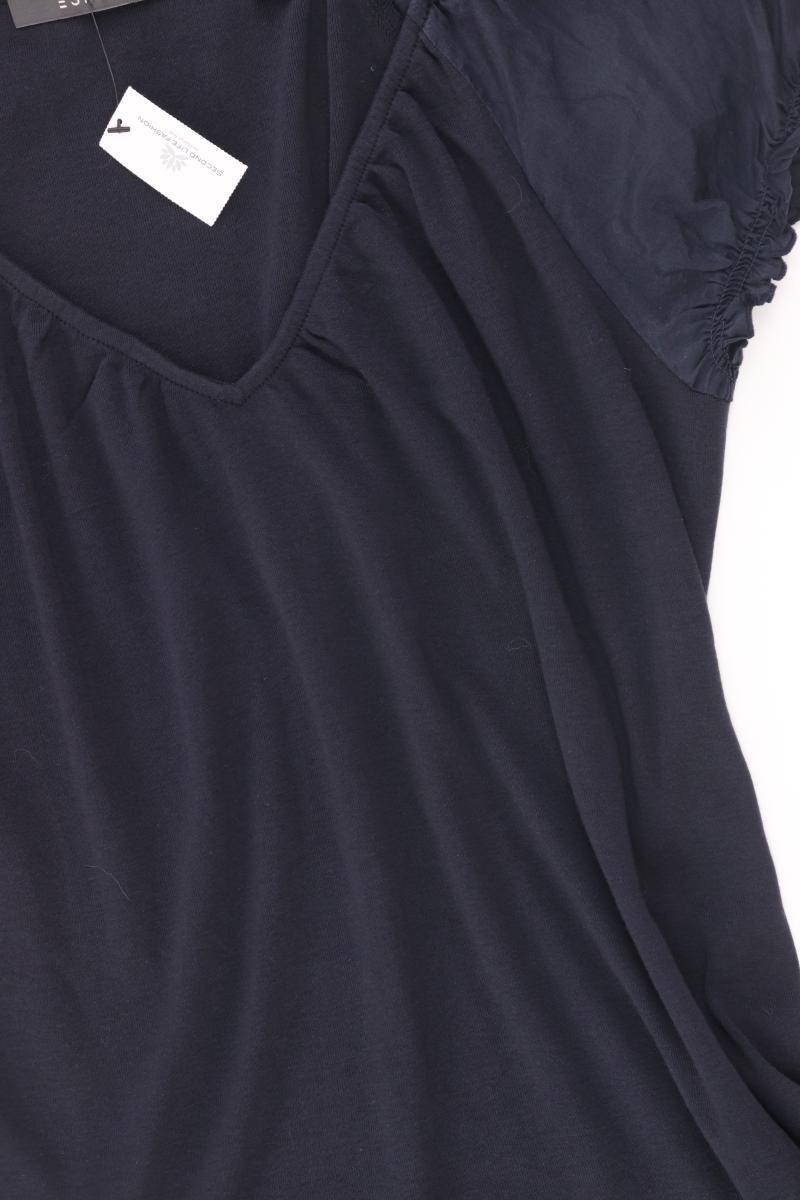 Esprit Shirt mit V-Ausschnitt Gr. XXL Kurzarm blau aus Baumwolle