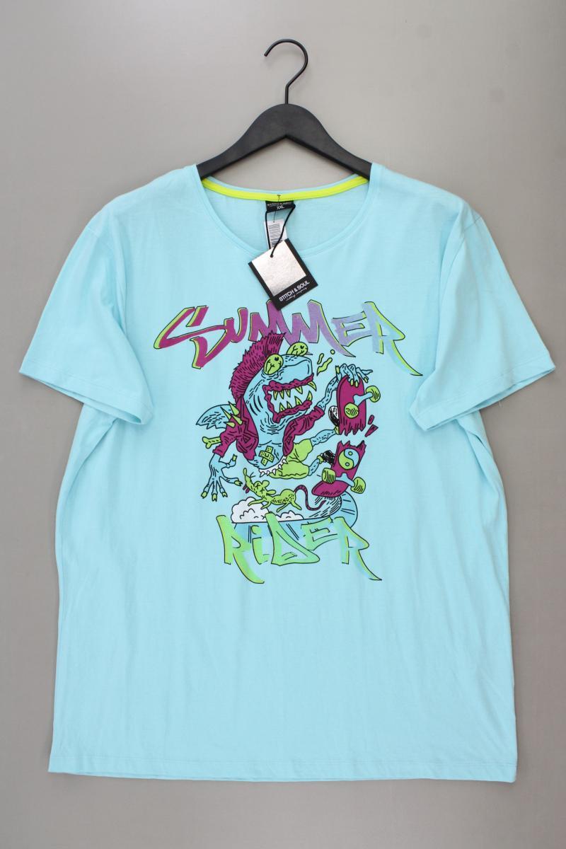Stich & Soul Printshirt für Herren Gr. XXL neu mit Etikett Kurzarm türkis