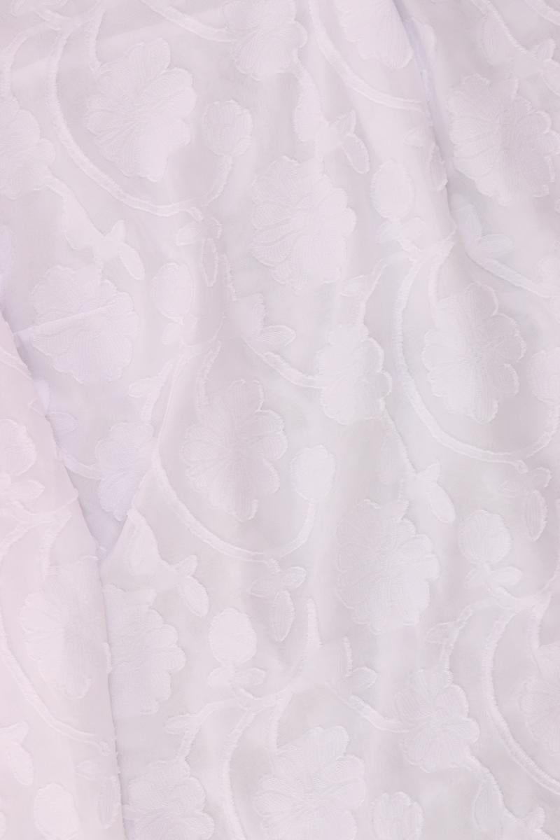 Ulla Popken Langarmbluse Gr. 46/48 mit Blumenmuster weiß aus Polyester
