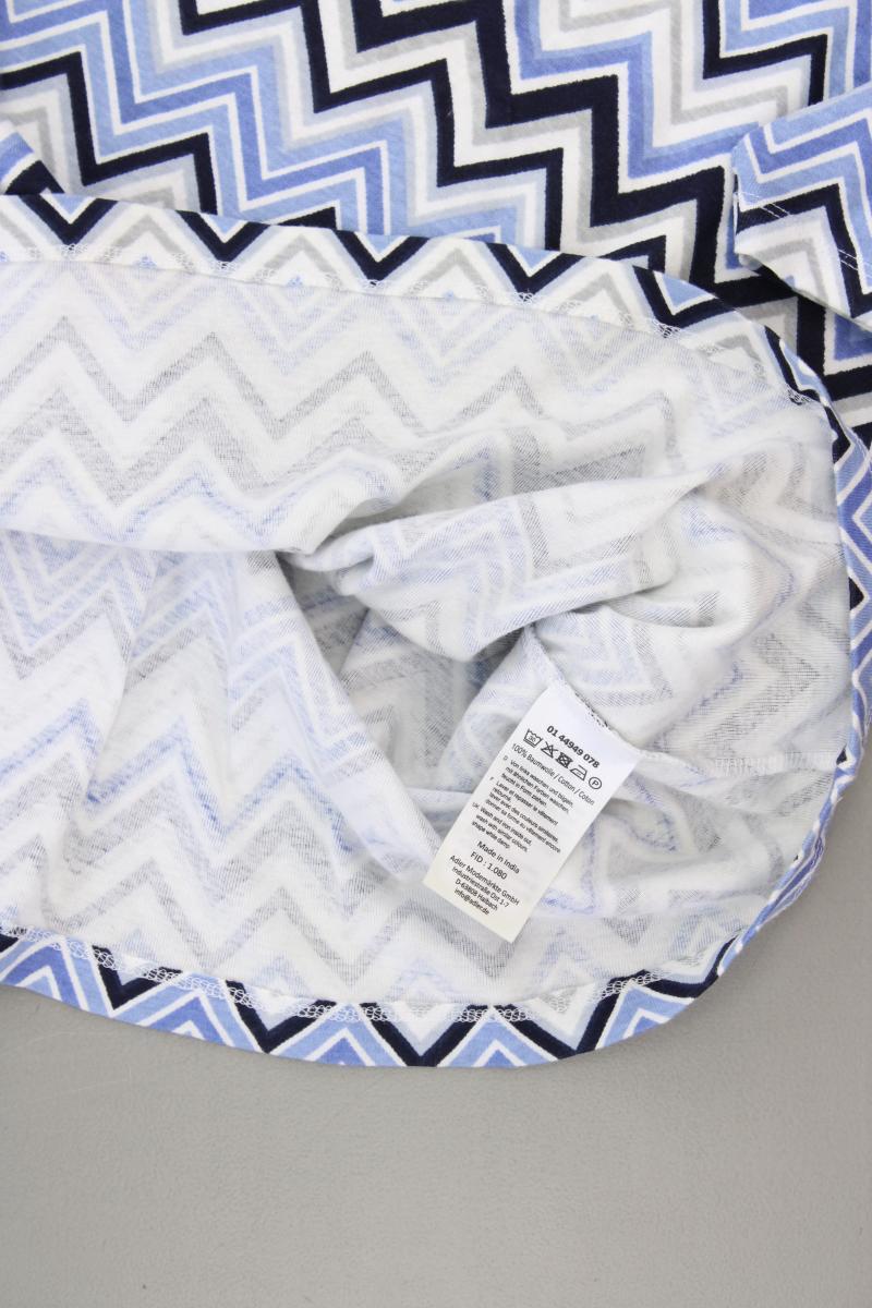Steilmann Printshirt Gr. 48/50 geometrisches Muster Kurzarm blau aus Baumwolle