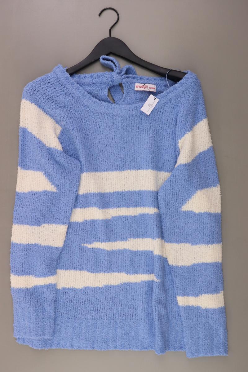 sheego Grobstrickpullover Gr. 44/46 gestreift blau aus Polyacryl
