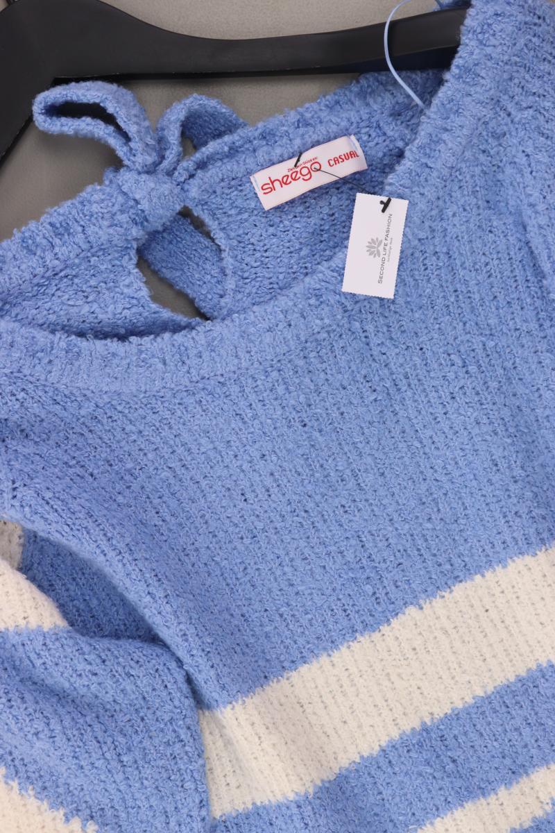 sheego Grobstrickpullover Gr. 44/46 gestreift blau aus Polyacryl