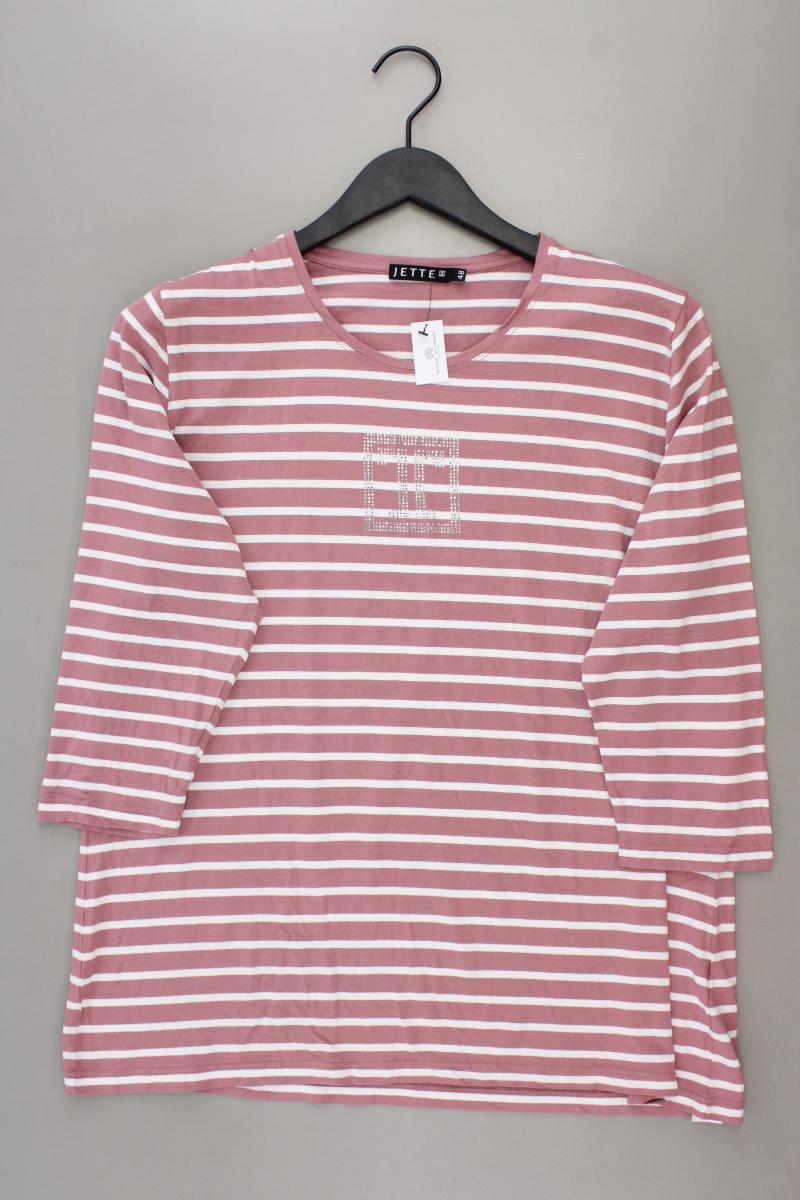 Jette Ringelshirt Gr. 48 gestreift 3/4 Ärmel rosa aus Viskose