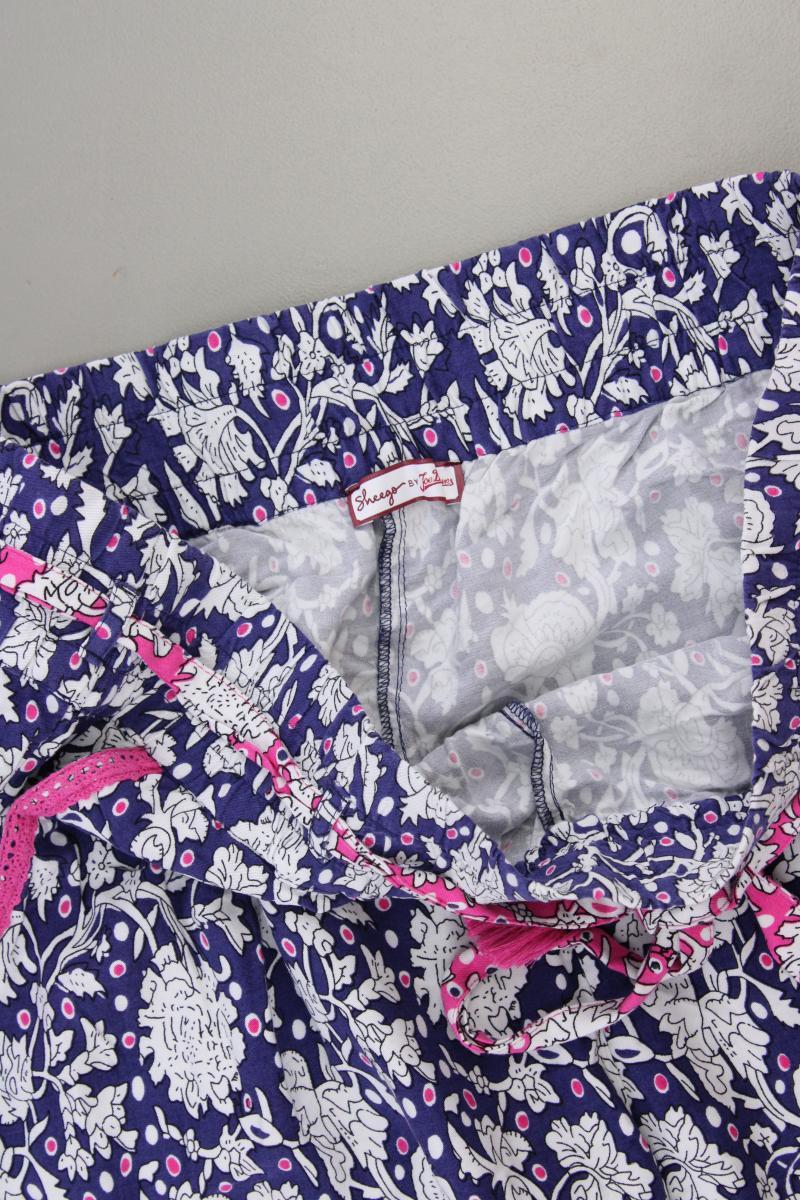 sheego Stoffhose Gr. 46 mit Blumenmuster blau aus Viskose