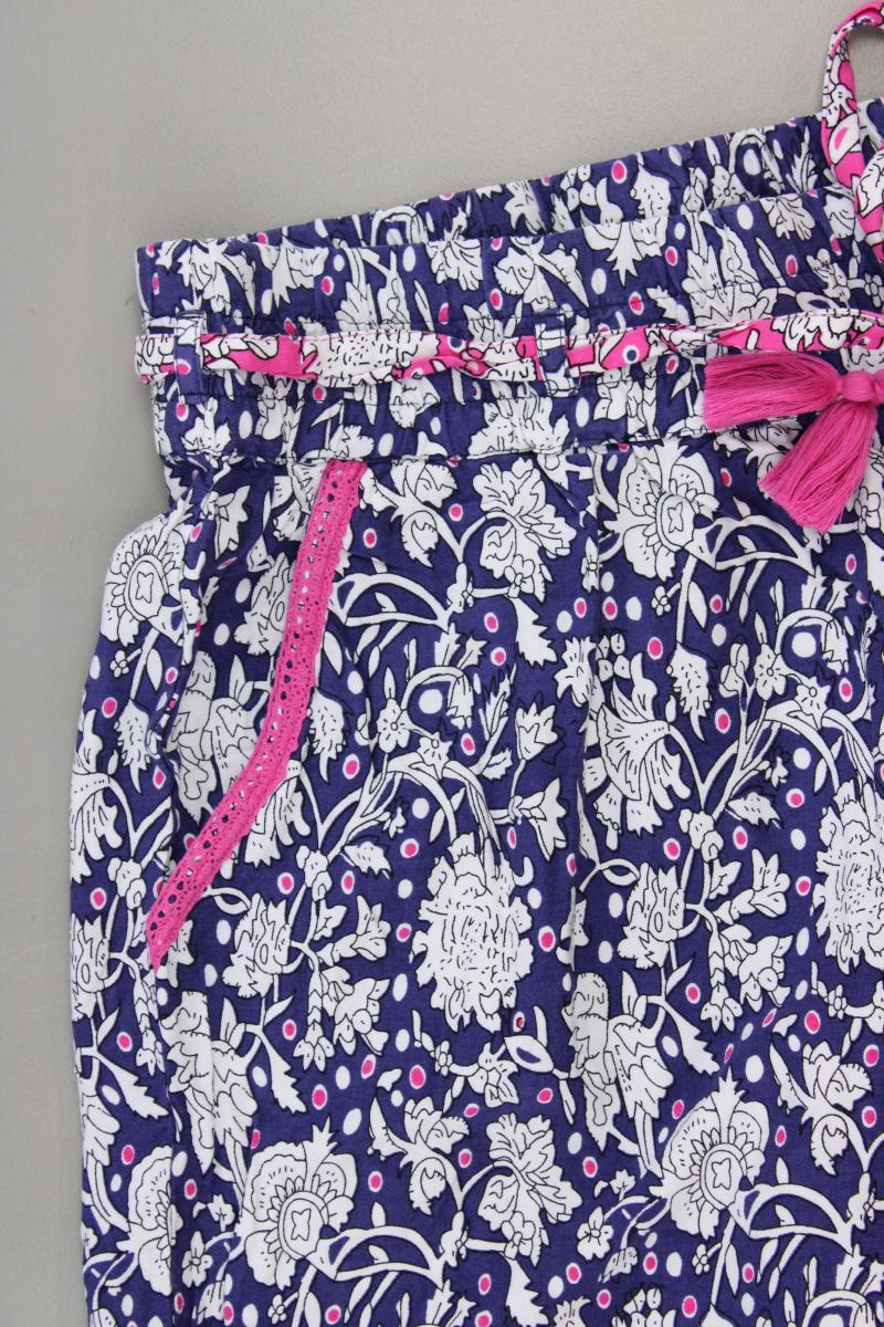 sheego Stoffhose Gr. 46 mit Blumenmuster blau aus Viskose