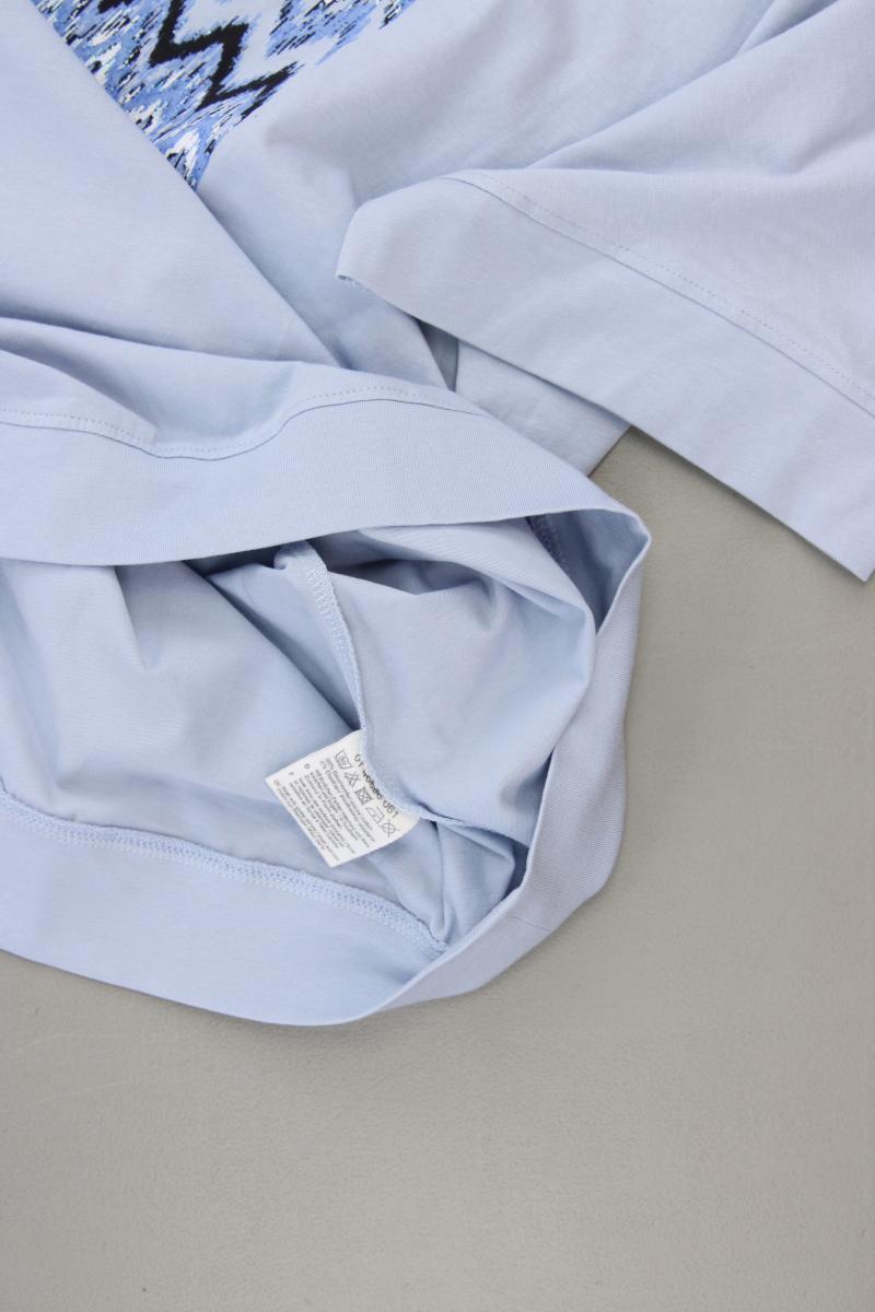 Steilmann Printshirt Gr. 48/50 neu mit Etikett Kurzarm blau aus Baumwolle