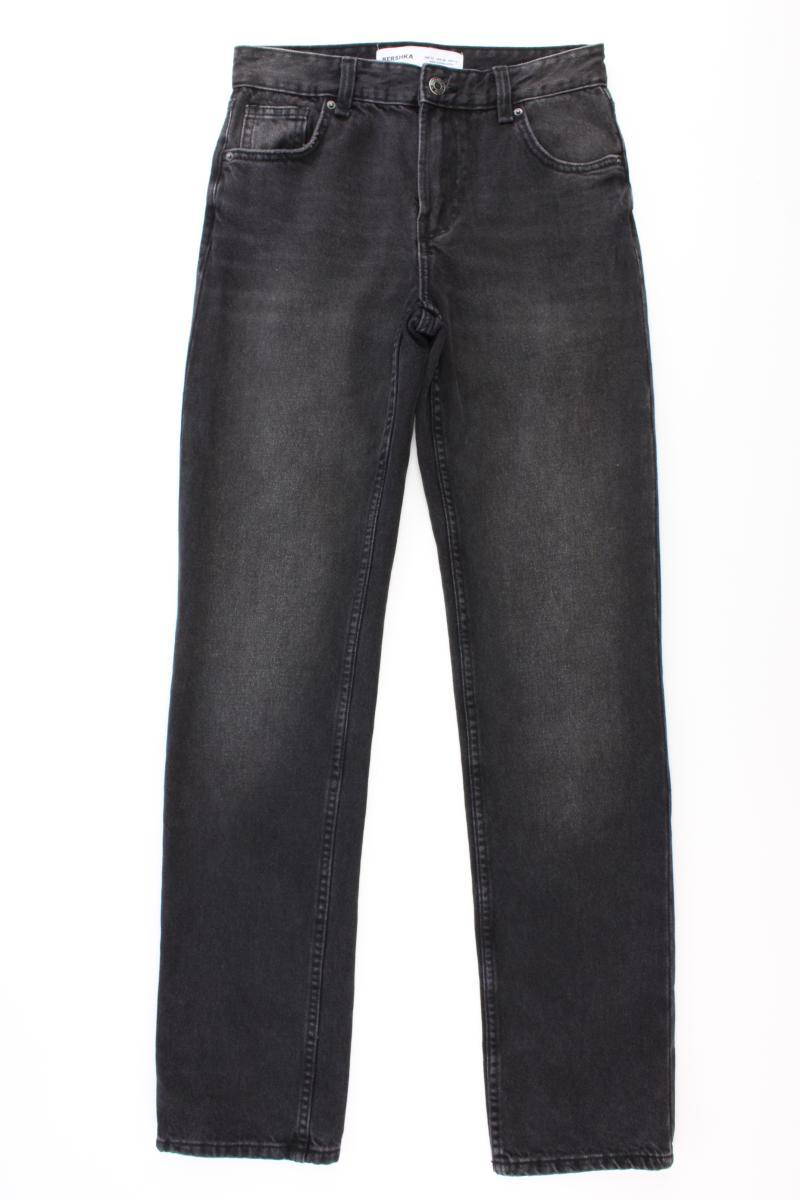 Bershka Straight Jeans Gr. 32 grau aus Baumwolle