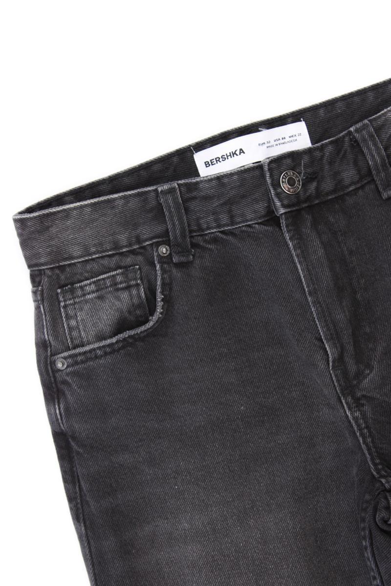 Bershka Straight Jeans Gr. 32 grau aus Baumwolle