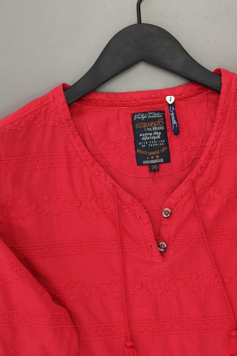 s'questo Classic Bluse Gr. 36 3/4 Ärmel rot aus Baumwolle