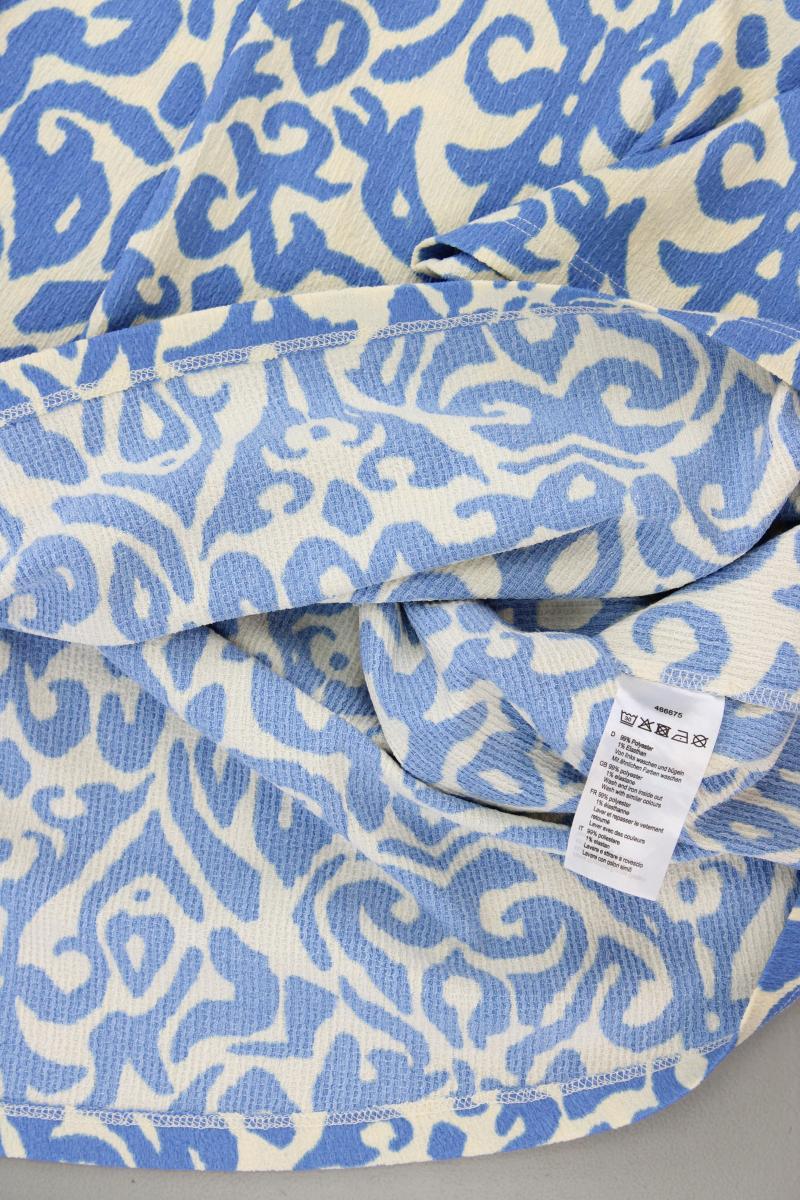 Helena Vera Shirt mit V-Ausschnitt Gr. 46 Kurzarm blau aus Polyester