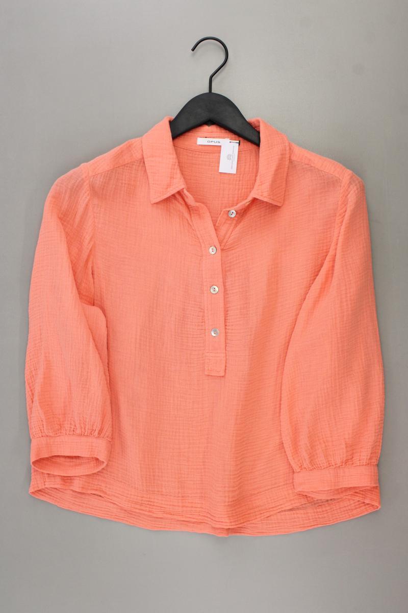Opus Oversize-Bluse Gr. 36 neuwertig 3/4 Ärmel orange aus Baumwolle