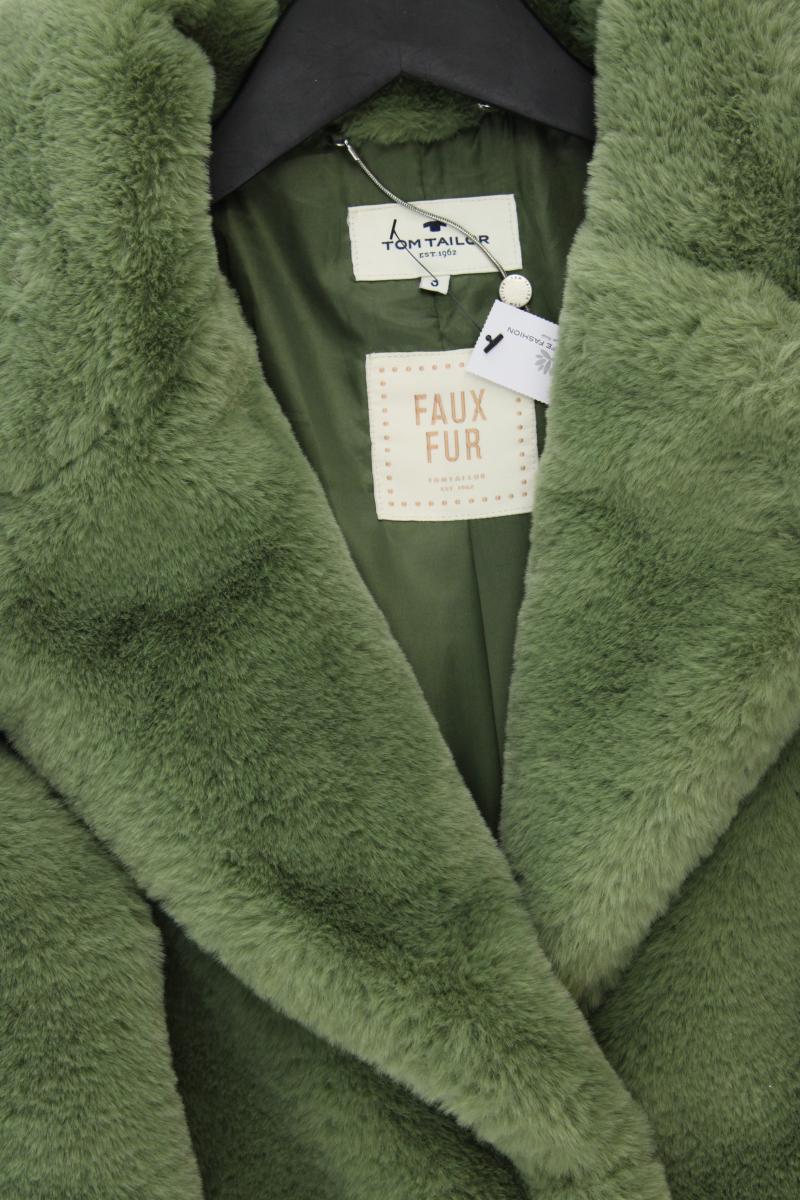 Tom Tailor Kunstfellmantel Gr. S neuwertig grün aus Polyester