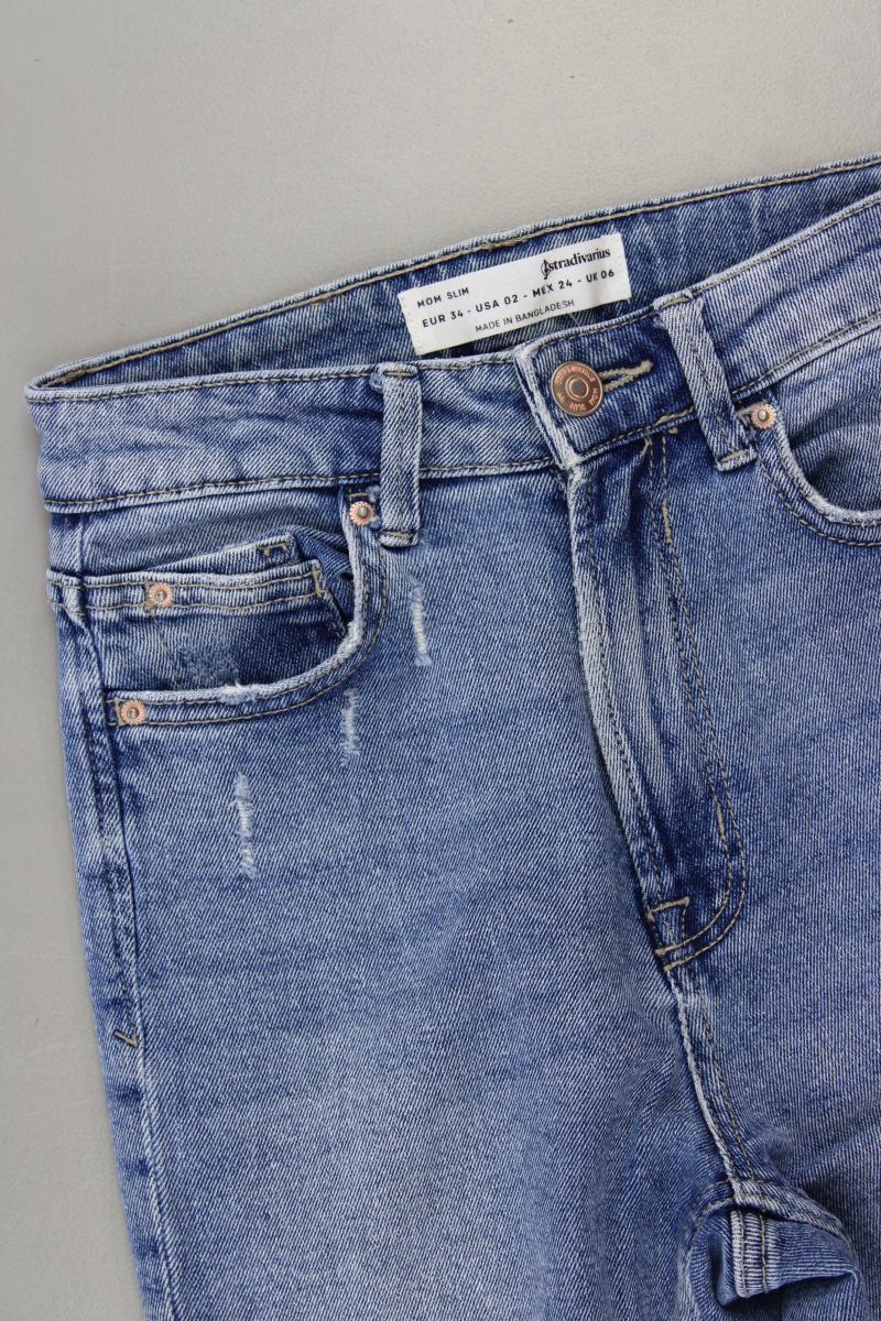 Stradivarius 7/8 Jeans Gr. 34 blau
