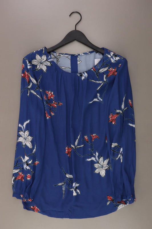 Bonita Langarmbluse Gr. 46 mit Tierdruck blau aus Viskose