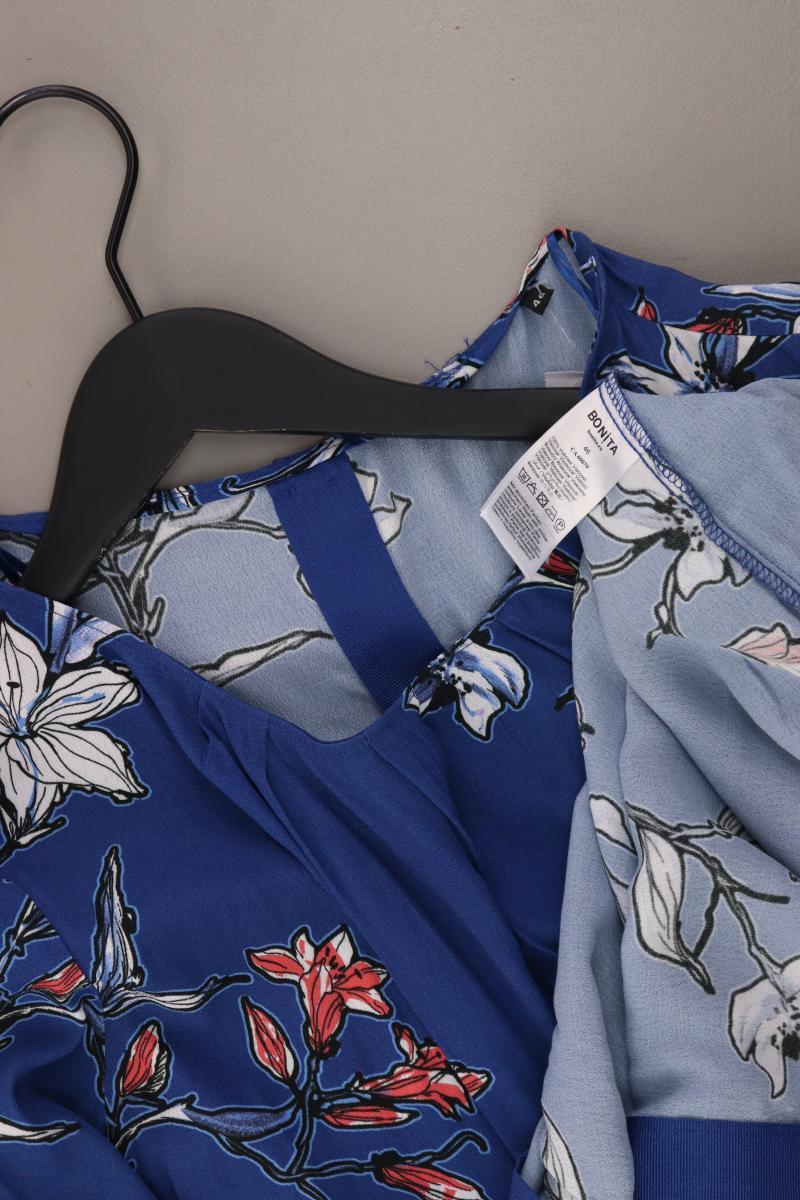 Bonita Langarmbluse Gr. 46 mit Tierdruck blau aus Viskose